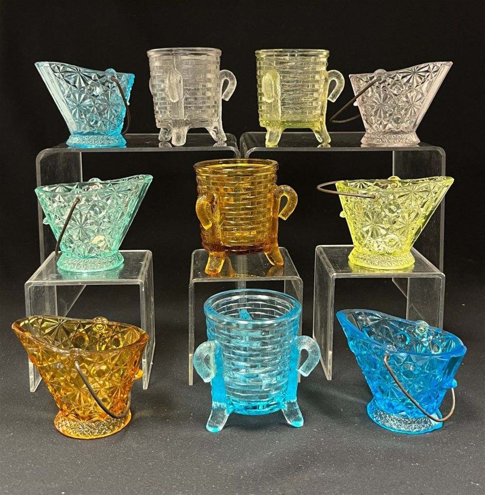 Lot 208: 10 Adams figural glass toothpicks