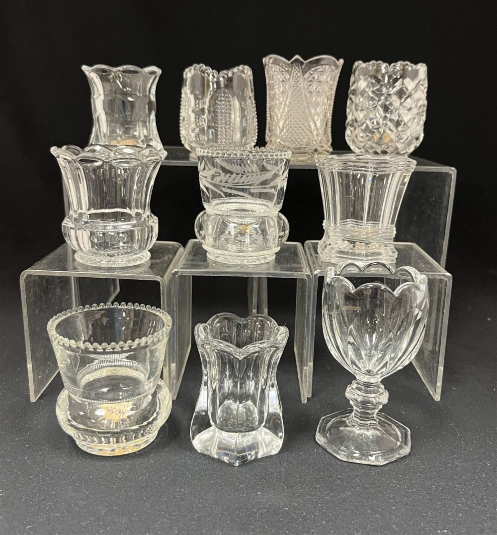 Lot 213: 10 clear Heisey toothpicks