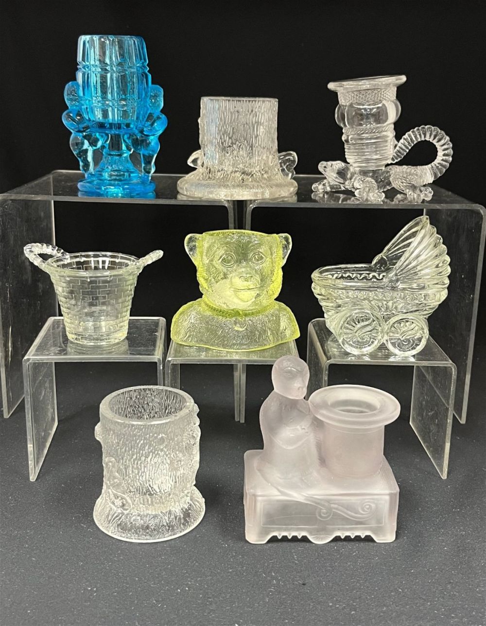 Lot 222: 8 Figural glass toothpicks