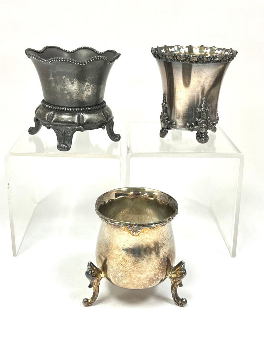 Lot 241: Eight mixed metal toothpick holders