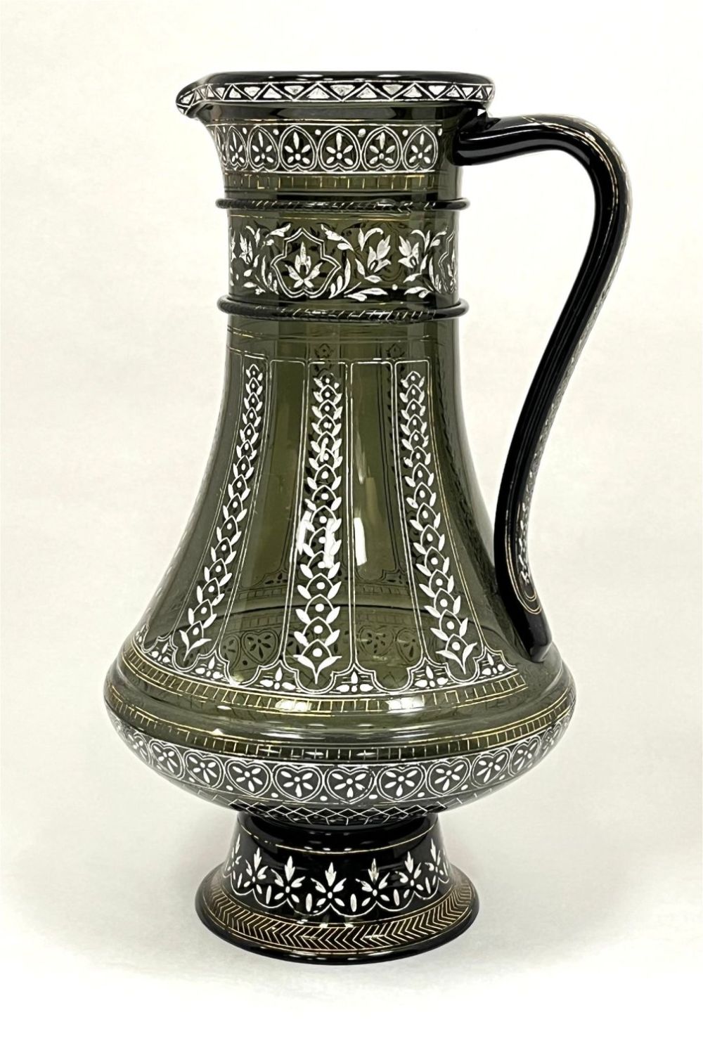 Lot 355: Lobmeyr forest green footed pitcher