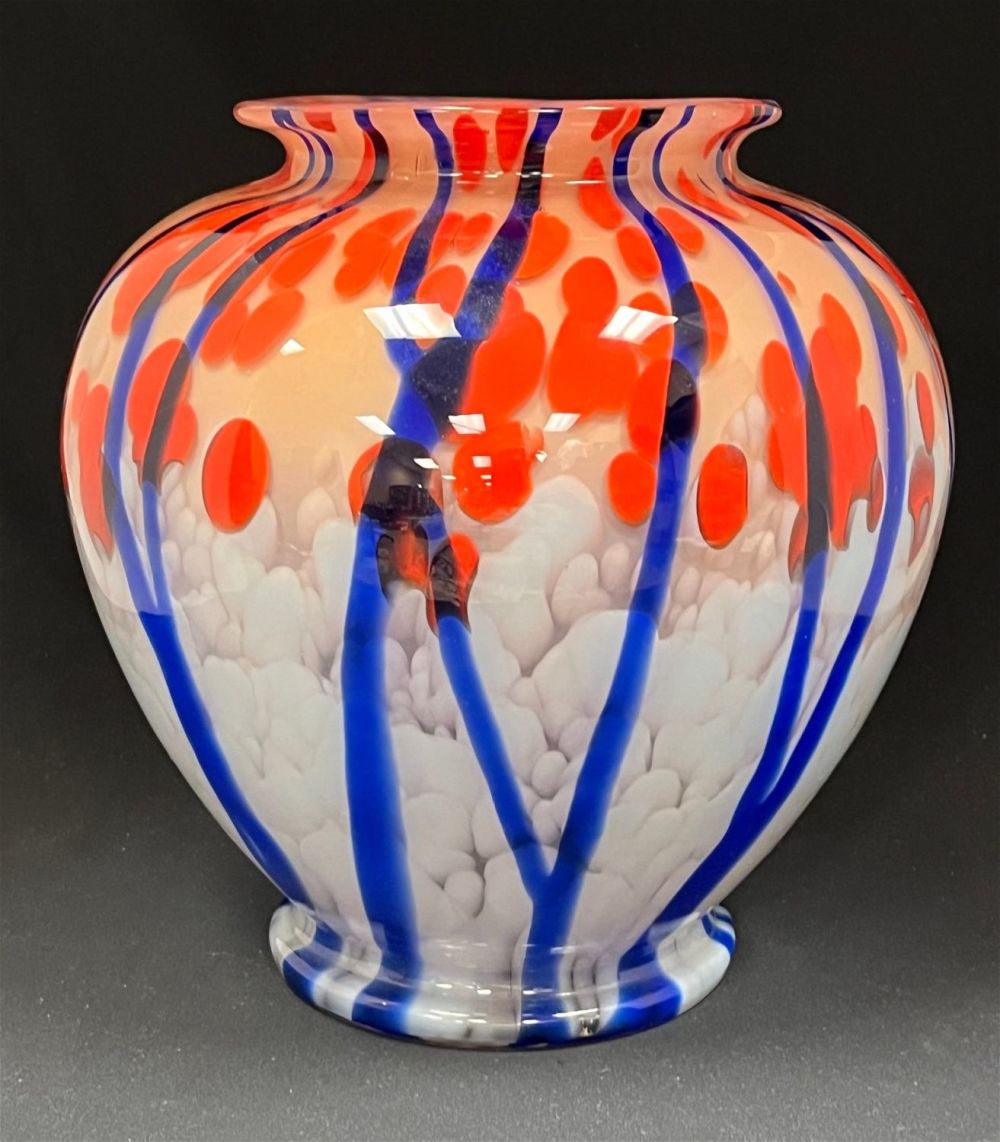 Lot 366: Kralik Mid century glass vase
