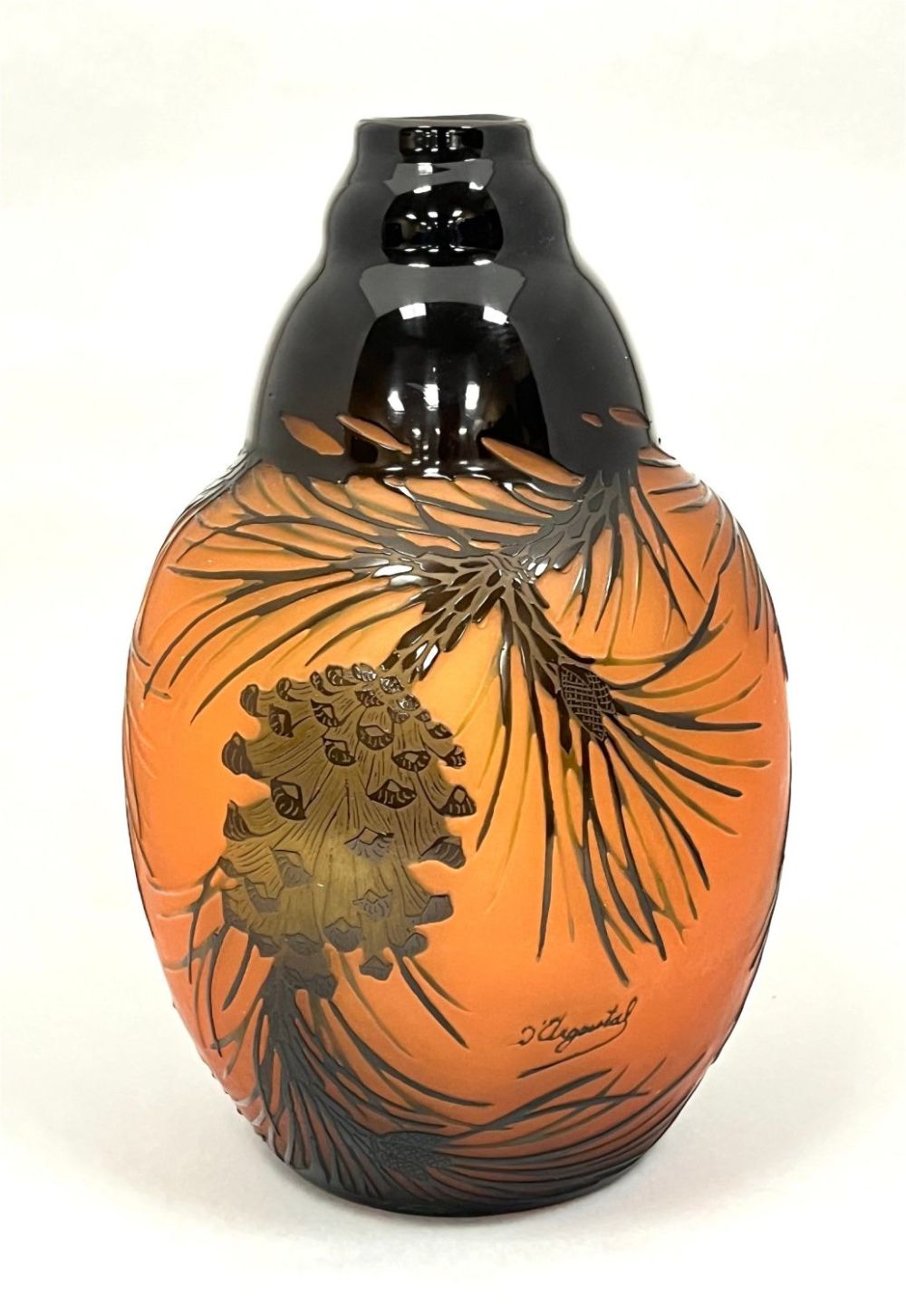 Lot 374: D Argental French cameo glass vase