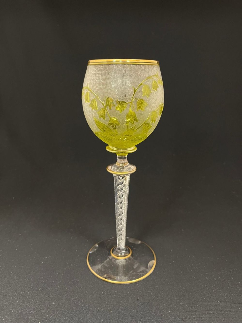 Lot 381: Val St. Lambert cameo glass goblet