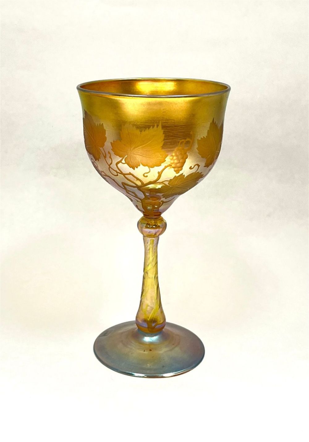 Lot 386: Tiffany Gold Favrile goblet