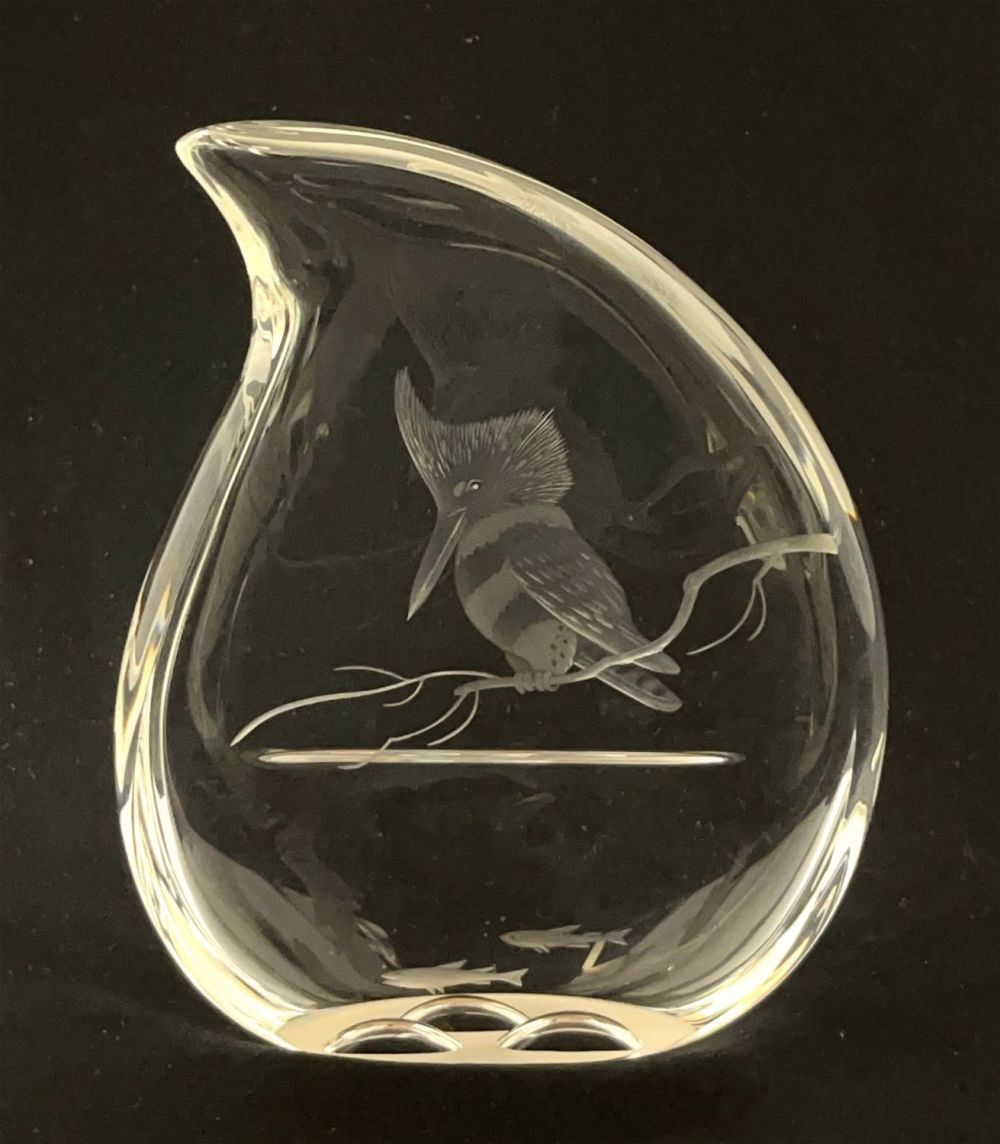 Lot 423: Steuben King Fisher sculpture