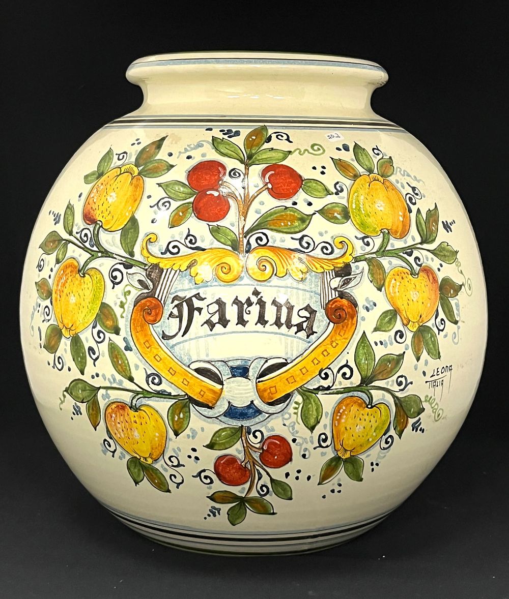 Lot 202: Large Artistica Italian Farina Jar