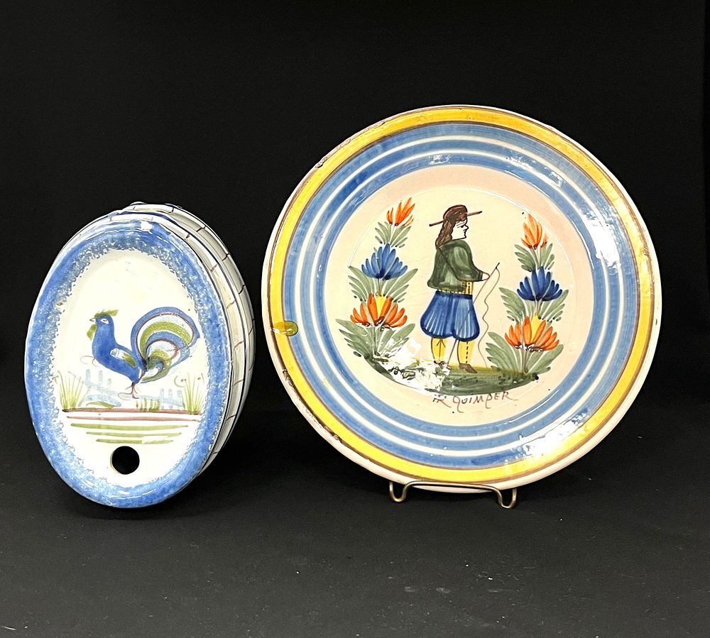 Lot 239: Quimper Cask and plate