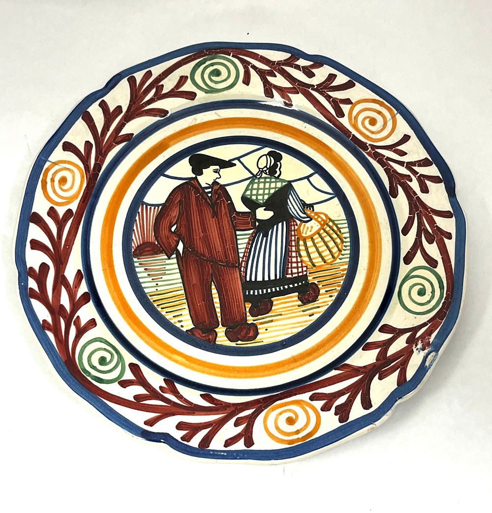 Lot 245: Paul Fouillen "Pescheur" series Plate