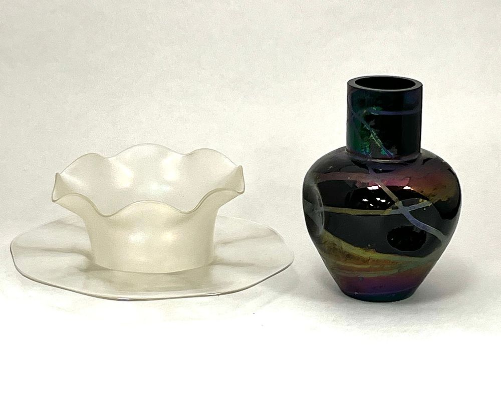 Lot 382: Two Bohemian glass items