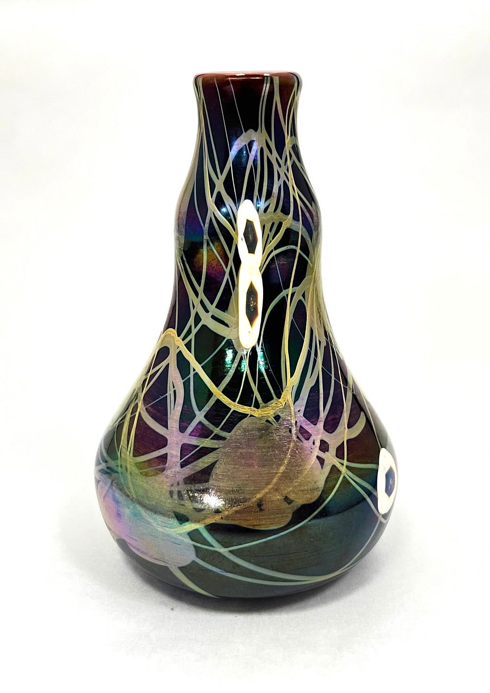 Lot 401: Dark blue Millefiori glass vase