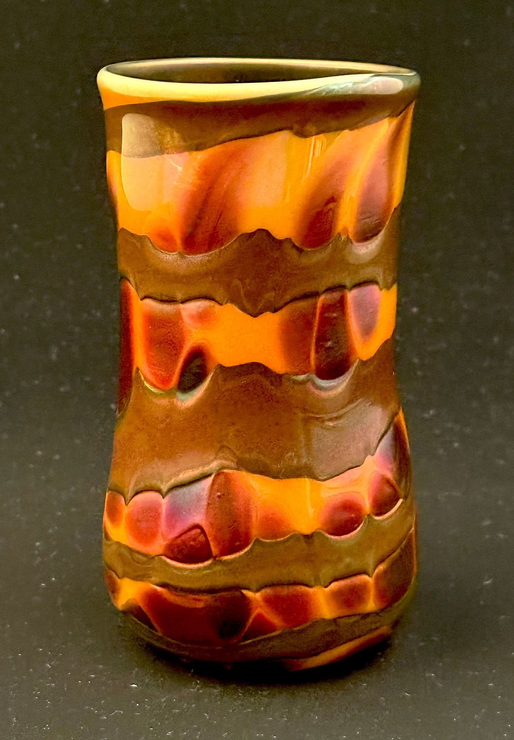Lot 511: David Lotton Orange Lava Vase