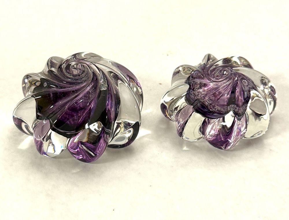 Lot 565: 2 Art Glass Swirl Paperweights