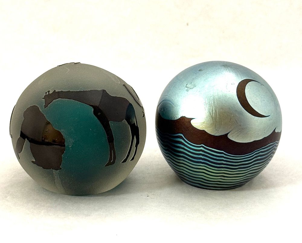 Lot 578: 2 Correia Art Glass Paperweights
