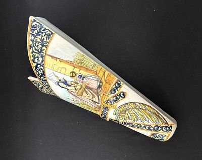 Porquier Beau Corner Wall Pocket. Porquier Beau French faience large corner wall pocket Mother 