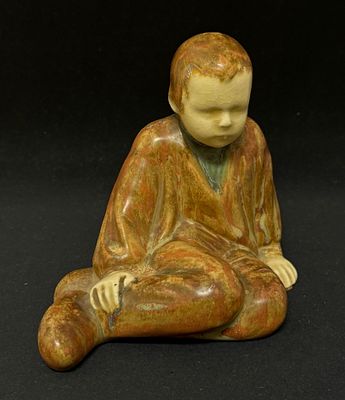 French Faience Figurine. HB Quimper Berthe Savigny jeune fils figurine; ht. 6". CONDITION: 