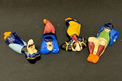 Set of 4 Charles Maillard Figurals. Set of 4 Charles Maillard Quimper figural knife rests, 2 