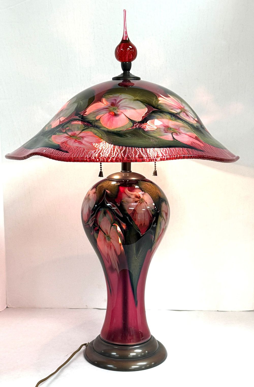 Lot 541: Charles Lotton Multi-Floral Lamp