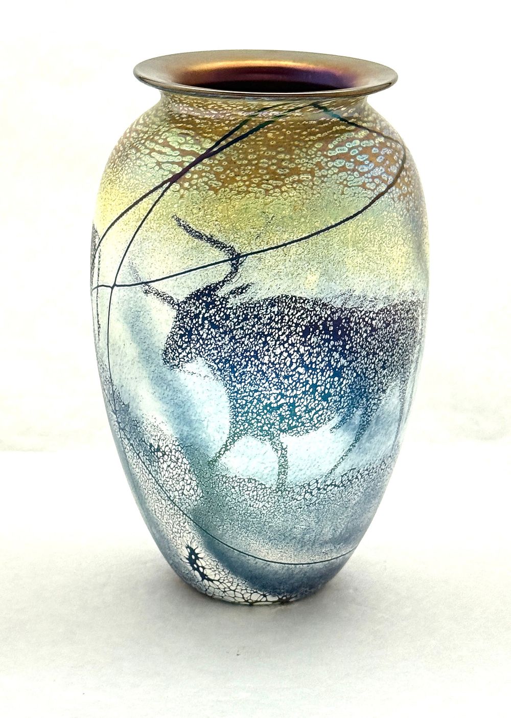 Lot 552: Satava Bull Petroglyph Vase