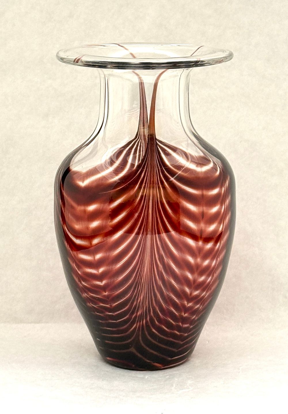 Lot 571: Translucent Vase with Red Swags