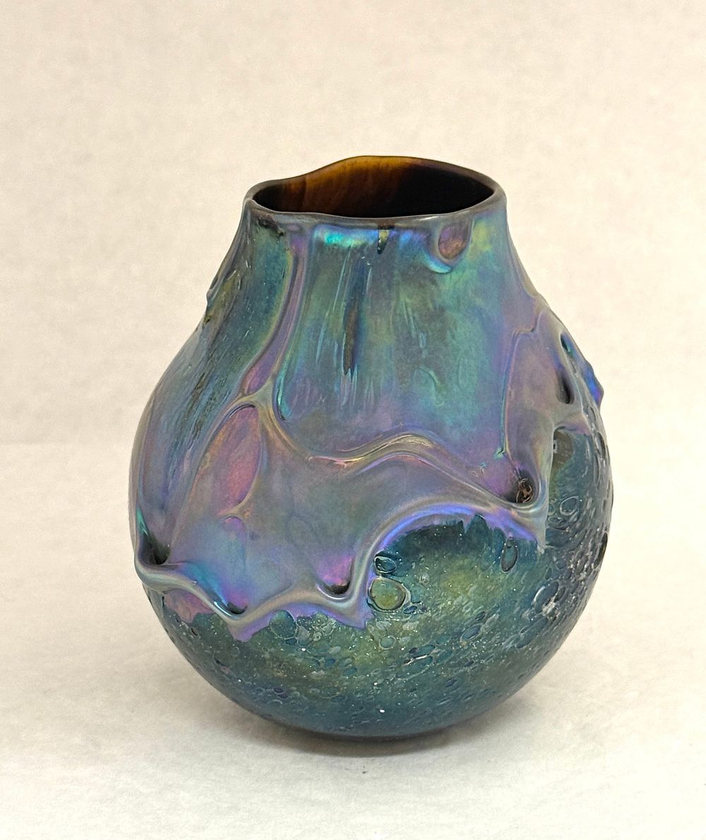 Lot 547: Charles Lotton Blue Lava Vase