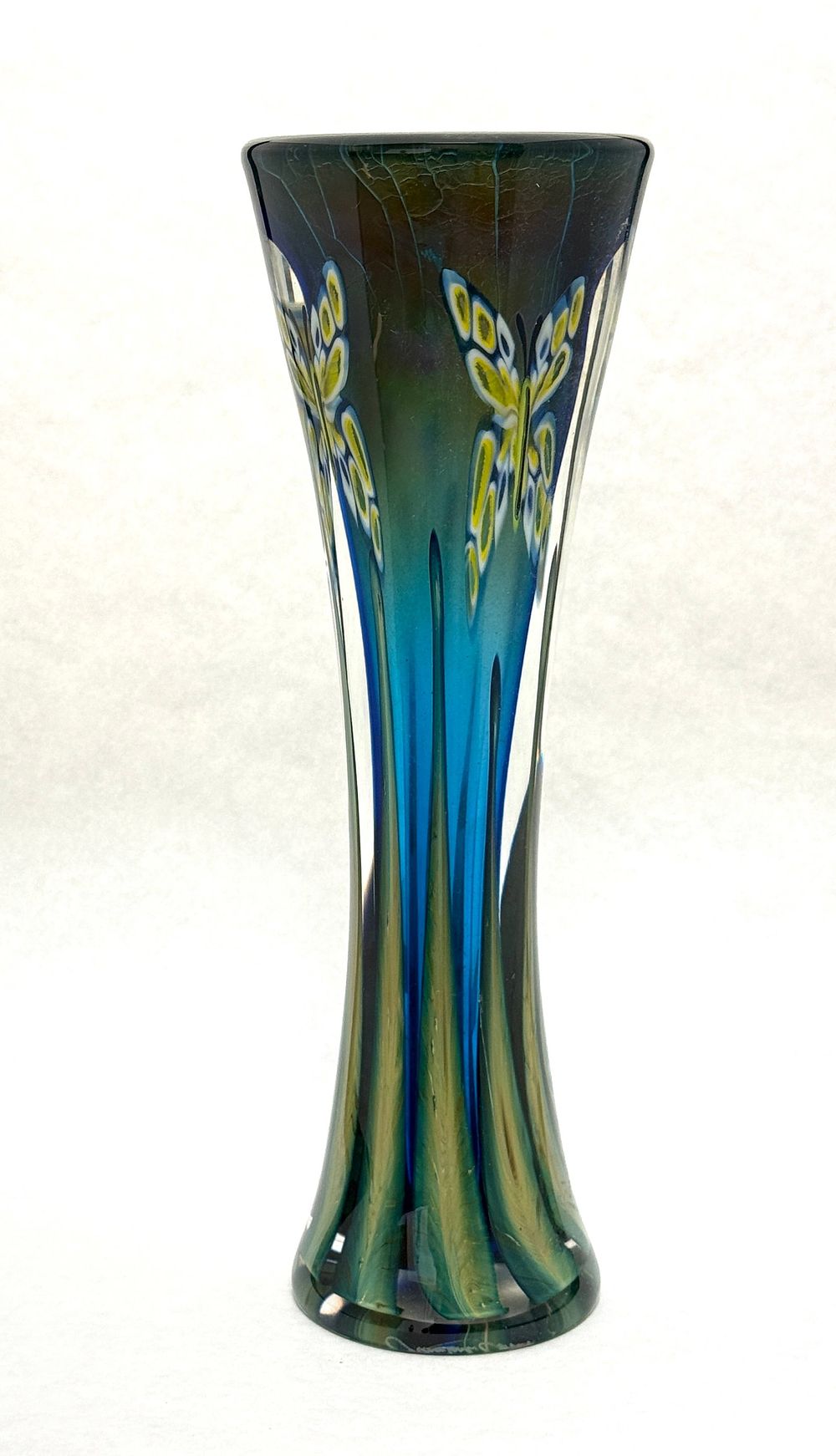 Lot 563: Jeremiah Lotton Butterfly Vase