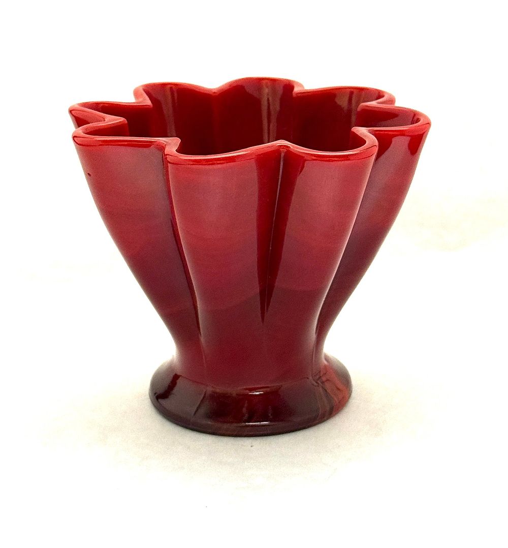 Lot 576: Fenton Red Art Glass Vase