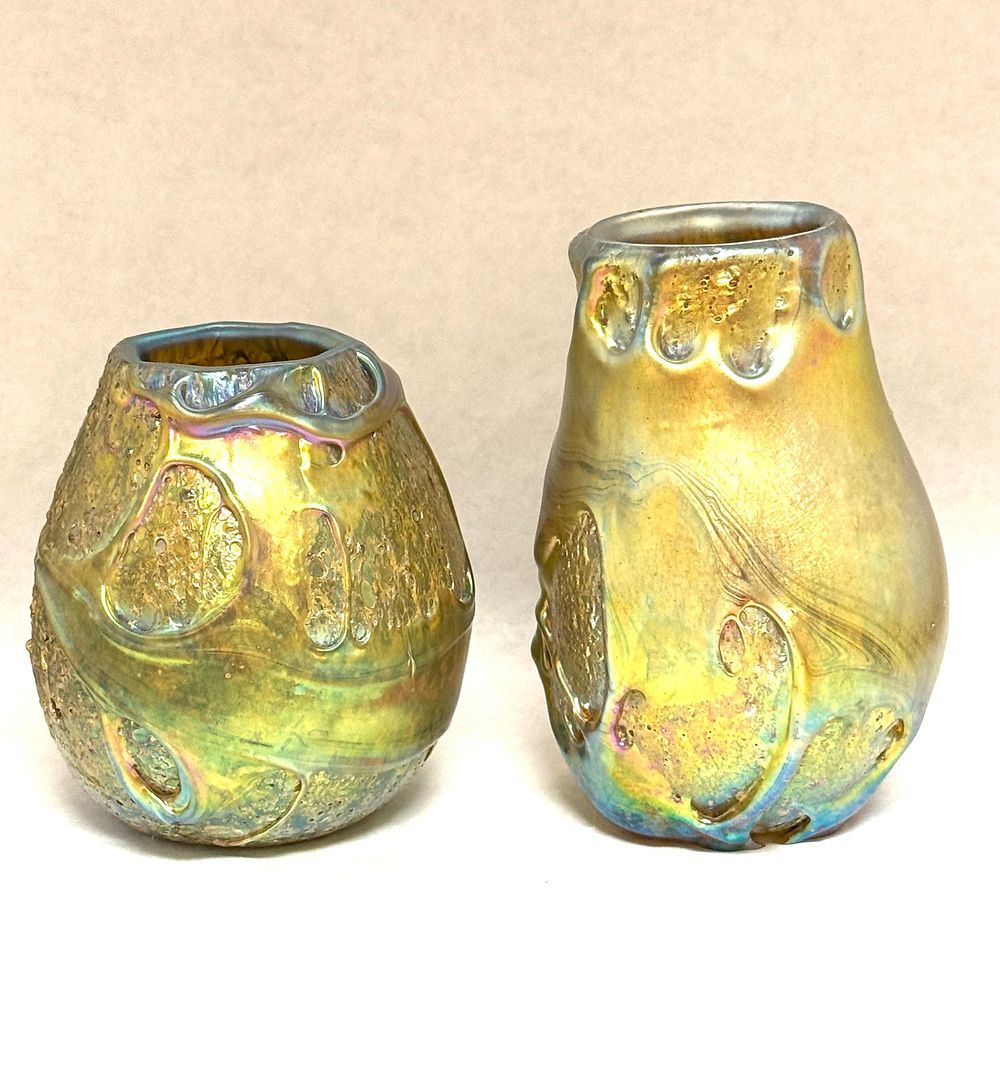 Lot 584: 2 Lava Art Glass Vases