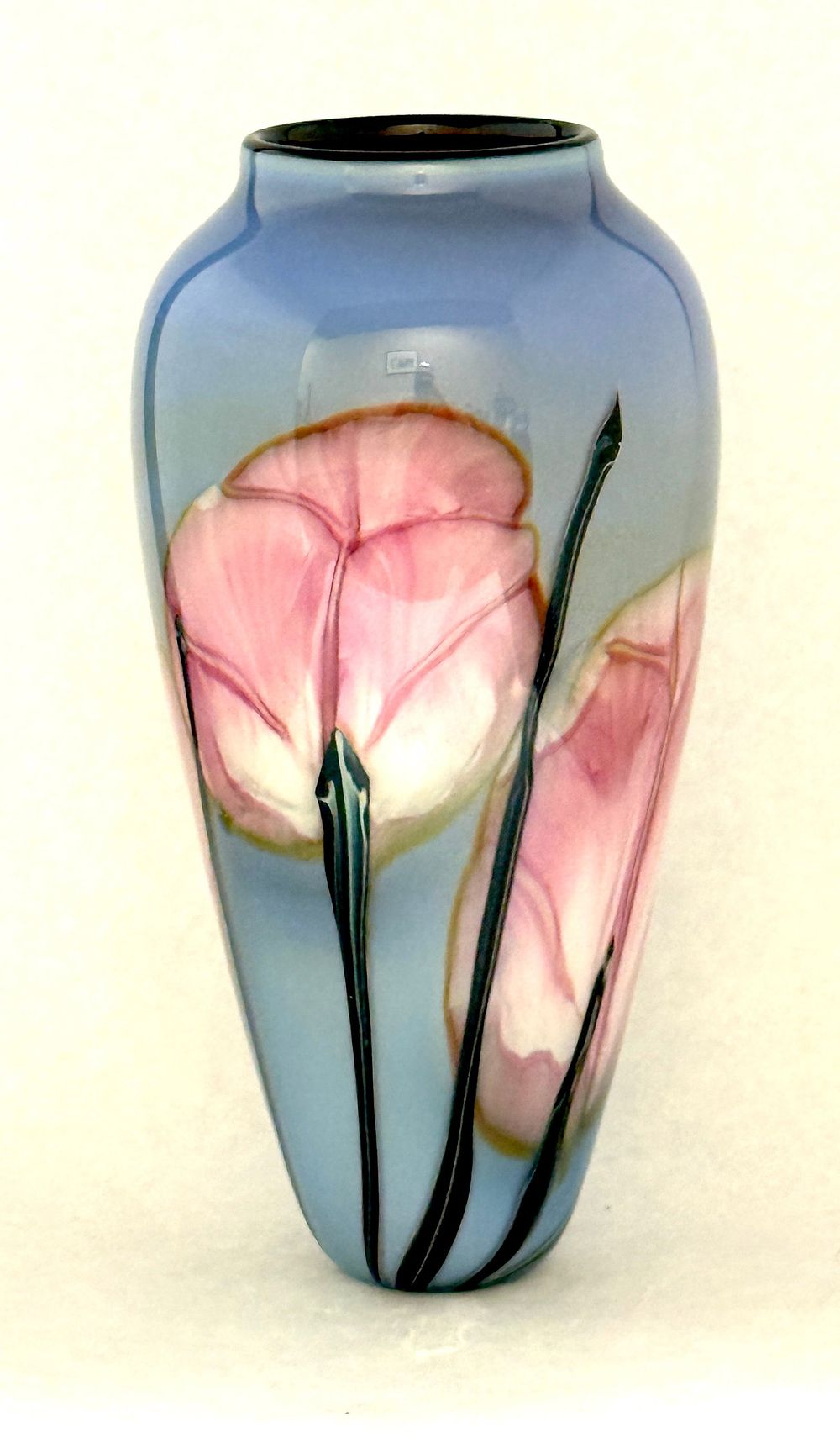 Lot 592: Rick Satava Pink Poppy Vase