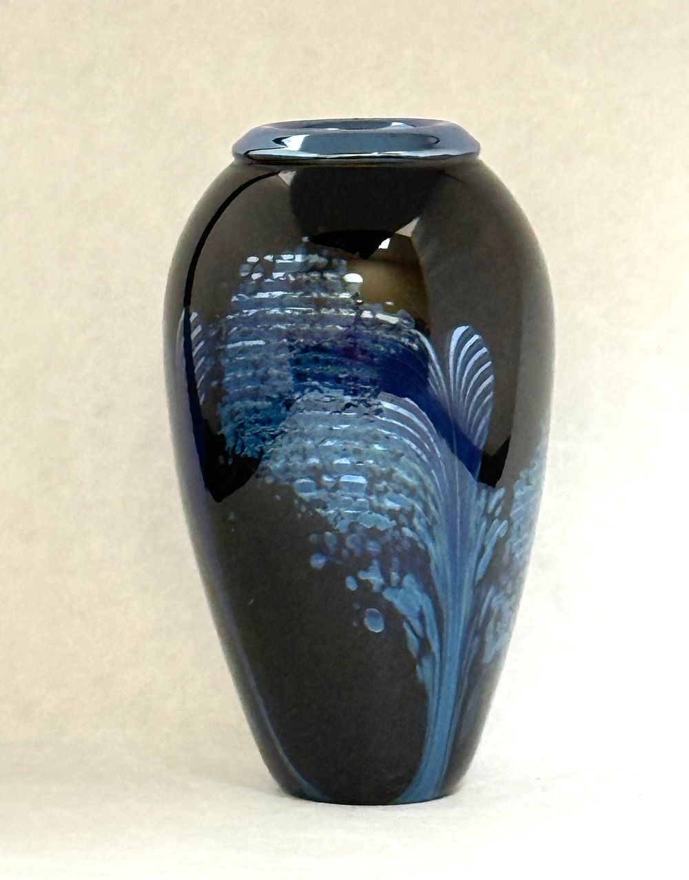 Lot 594: Blue Rick Satave Glass Vase