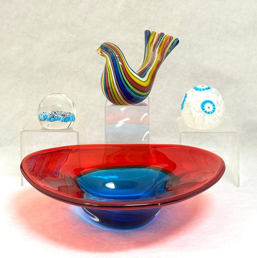 Lot 608: 4 Murano Art Glass Items