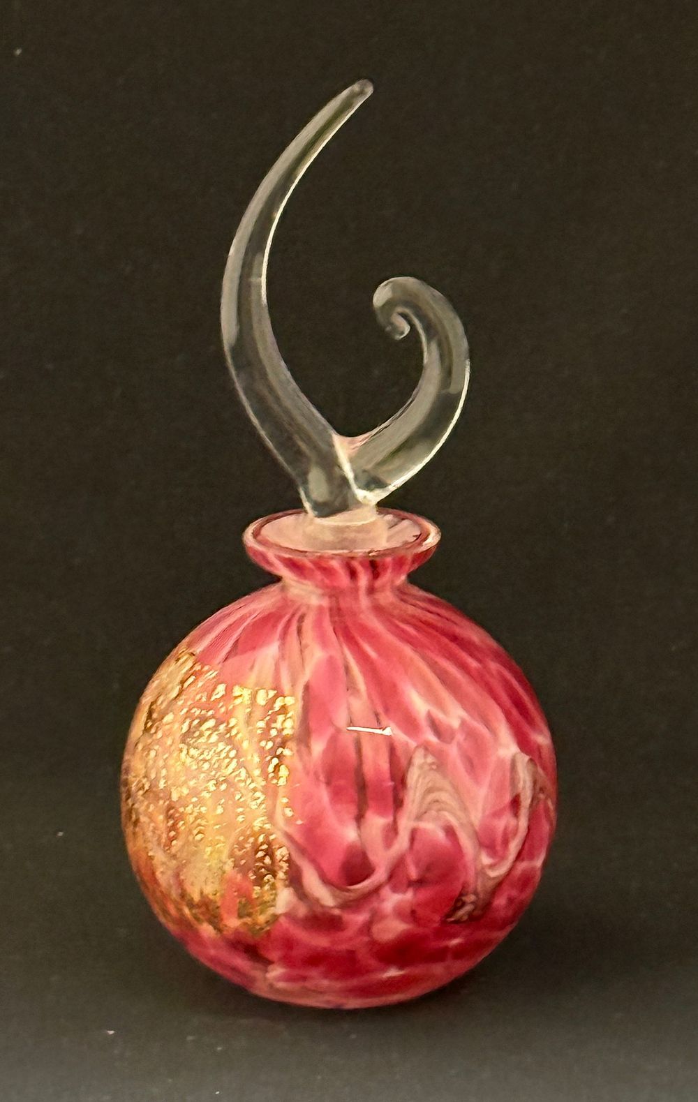 Lot 616: Pink Art Glass Perfume Bottle
