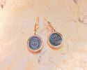Pair of gold earrings (14 ct) with original "Widow's Mite" coins, 103-76 B.C.E. From Image - 1