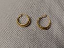 Pair of gold earrings on wax core; diam 1.3 cm; 1.0 grams. Roman; Professor Rachel Milstein Image - 1