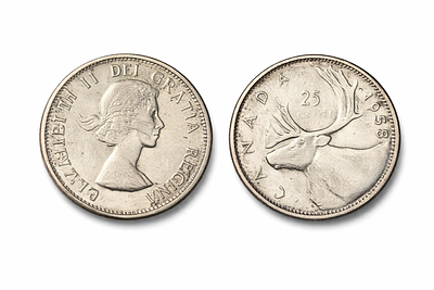 מטבע כסף . ערך נקוב: 25 סנט 
• מדינה: קנדה 
• שנה: 1958 
• מתכת: כסף 