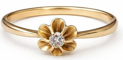 טבעת בזהב אדום 14K 583 משובצת ביהלום 
במשקל: 3.23