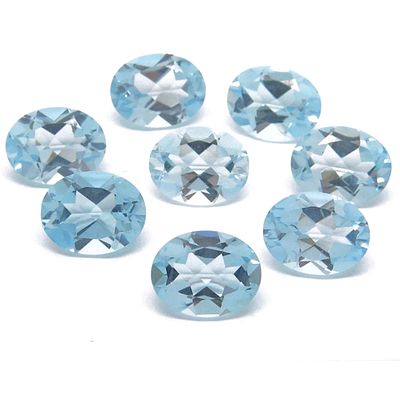 Naturel Sky Blue Topaz Oval 4X3 Mm 100 Pcs Lot. Top Quality Naturel Sky Blue Topaz Oval 4X3 Mm 