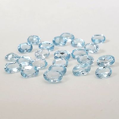 Naturel Sky Blue Topaz Oval 6X4 Mm 50 Pcs Lot. Top Quality Naturel Sky Blue Topaz Oval 6X4 Mm 50 