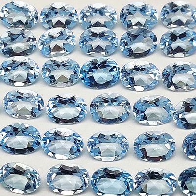 Naturel Sky Blue Topaz Oval 5X7 Mm 25 Pcs Lot. Top Quality Naturel Sky Blue Topaz Oval 5X7 Mm 25 