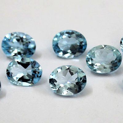 Naturel Sky Blue Topaz Oval 8X6 Mm 20 Pieces Lot. Top Quality Naturel Sky Blue Topaz Oval 8X6 Mm 