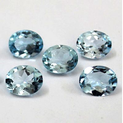 Naturel Sky Blue Topaz Oval 9X7 Mm 10 Pieces Lot. Top Quality Naturel Sky Blue Topaz Oval 9X7 Mm 