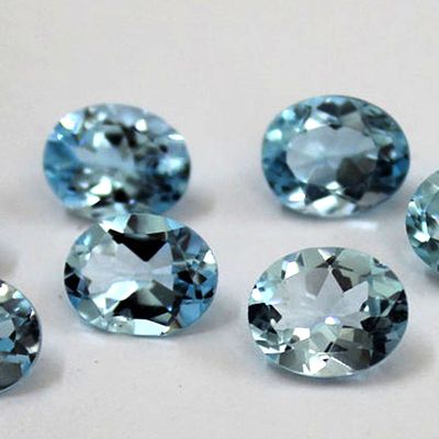 Naturel Sky Blue Topaz Oval 10X8 Mm 5 Pieces Lot. Top Quality Naturel Sky Blue Topaz Oval 10X8 