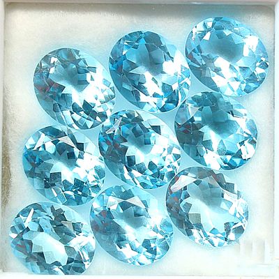 Naturel Sky Blue Topaz Oval 12X10 Mm 2 Pieces. Top Quality Naturel Sky Blue Topaz Oval 12X10 Mm 