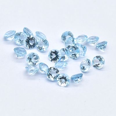 Naturel Sky Blue Topaz Round 6X6 Mm 25 Pieces Lot. Top Quality Naturel Sky Blue Topaz Round 6X6 