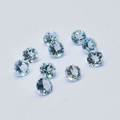 Naturel Sky Blue Topaz Round 8X8 Mm 10 Pieces Lot. Top Quality Naturel Sky Blue Topaz Round 8X8 