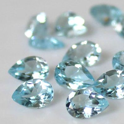 Naturel Sky Blue Topaz Pear Shape 5X3 Mm 50 Pieces Lot. Top Quality Naturel Sky Blue Topaz Pear 