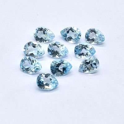 Naturel Sky Blue Topaz Pear Shape 9X7 Mm 10 Pieces Lot. Top Quality Naturel Sky Blue Topaz Pear 