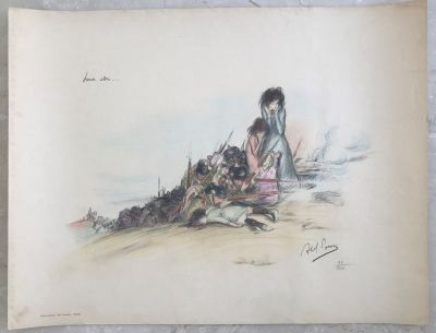 ליטוגרפיה אבל פאן, פוגרומים ברוסיה 50/65 ס"מ שנות השלושים.