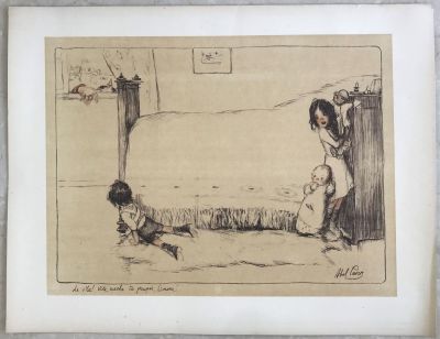 ליטוגרפיה אבל פאן, פוגרומים ברוסיה 50/65 ס"מ, פספורטו. שנות השלושים