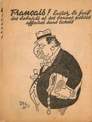 עלון תעמולה נאצי אחד, אנטי-יהודי. צרפת של שנות הארבעים.